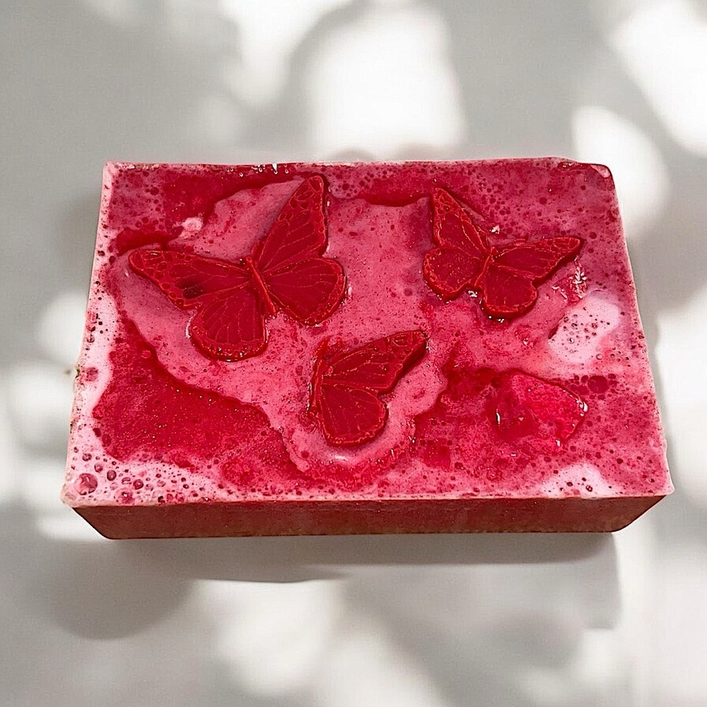Watermelon SOAP Handmade 3x2in 6oz 3D butterfly’s shea butter & SHIMMER